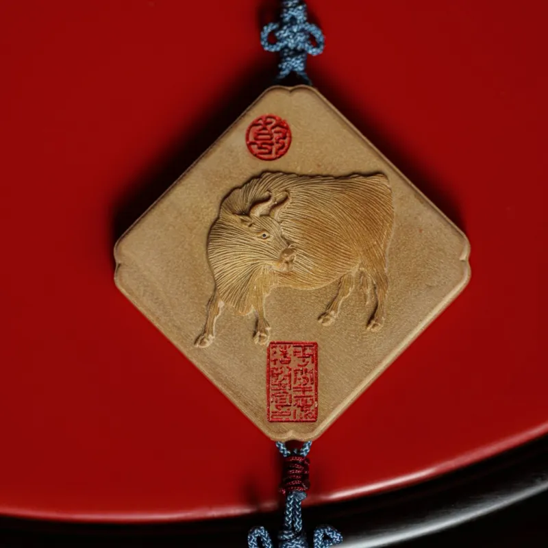 FANGYUANXIAOFU Laoshan Sandalwood Fragrance Pendants Unisex-3