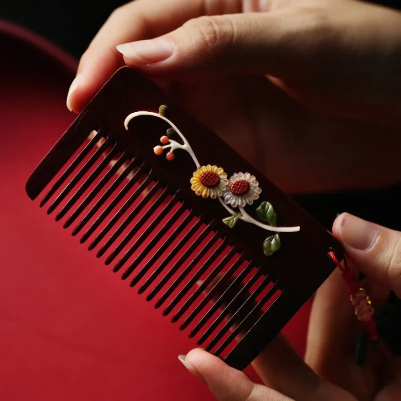 FANGYUANXIAOFU Rosewood Wooden Comb Women's-2