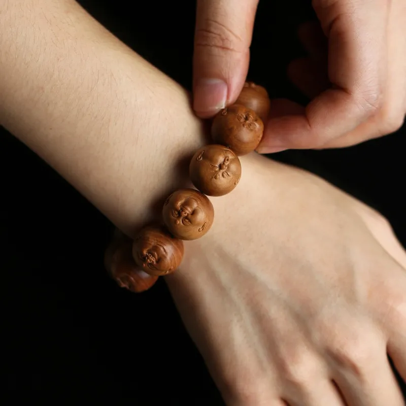 FANGYUANXIAOFU Laoshan Sandalwood Precious Wood Bracelets Men's-7