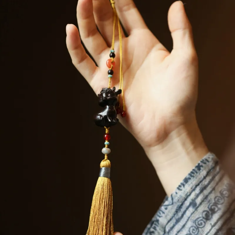 FANGYUANXIAOFU African Blackwood Pendants Unisex-3