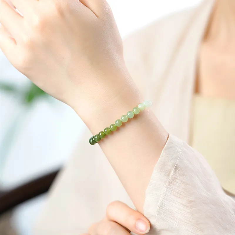 FANGYUANXIAOFU Hetian Jade Bracelets Green Jade Women's-5
