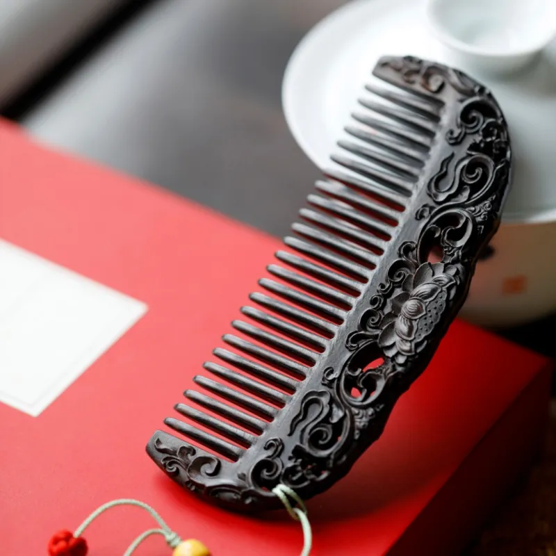 FANGYUANXIAOFU African Blackwood Wooden Comb Women's-1