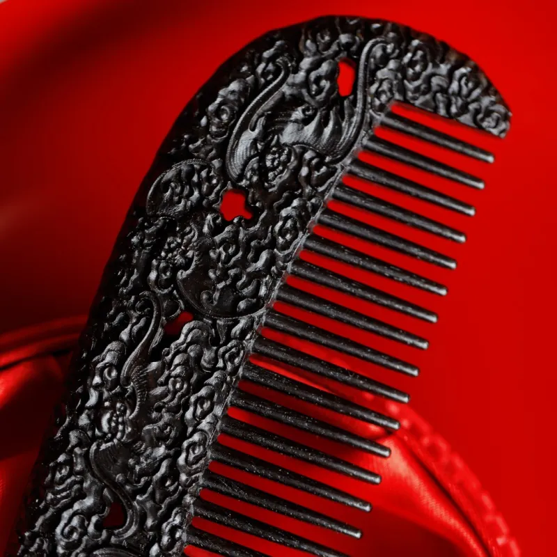 FANGYUANXIAOFU African Blackwood Wooden Comb Women's-6