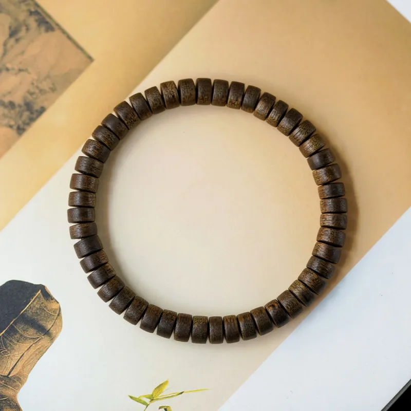 FANGYUANXIAOFU Fragrance Enhancer, Agarwood Wooden Bracelets Unisex-14