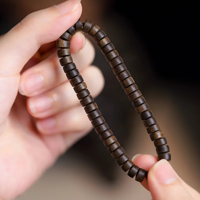 FANGYUANXIAOFU Fragrance Enhancer, Agarwood Wooden Bracelets Unisex-16
