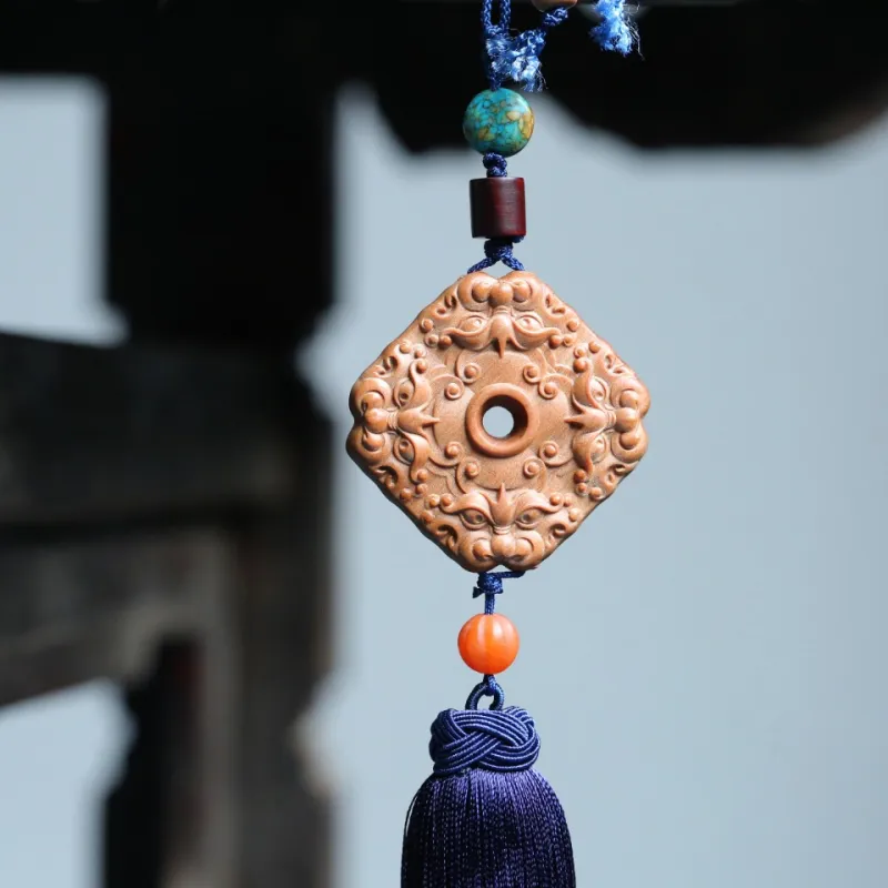 FANGYUANXIAOFU Laoshan Sandalwood Pendants Unisex-4