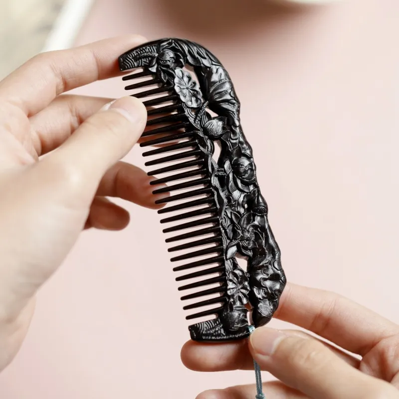 FANGYUANXIAOFU African Blackwood Wooden Comb Women's-1