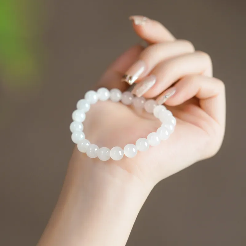 FANGYUANXIAOFU Hetian Jade Bracelets White Jade Women's-9