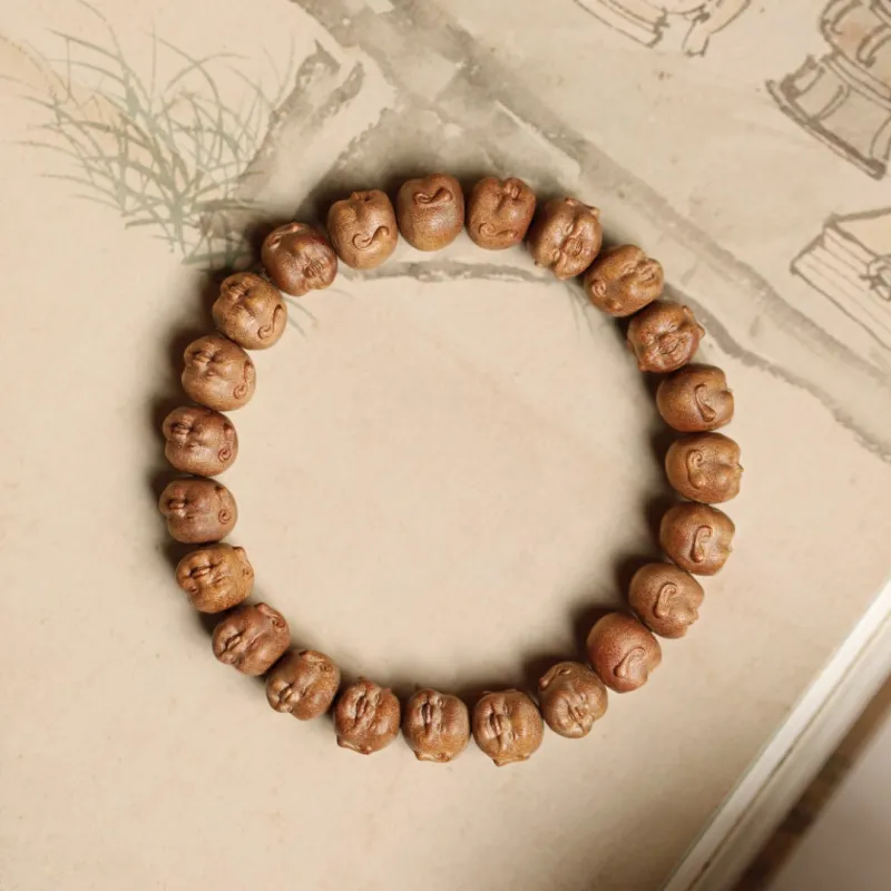 FANGYUANXIAOFU Laoshan Sandalwood Fragrance Precious Wood Bracelets Unisex-1
