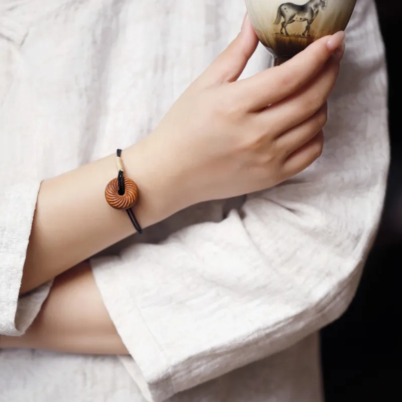 FANGYUANXIAOFU Laoshan Sandalwood Fragrance Bracelets Women's-4