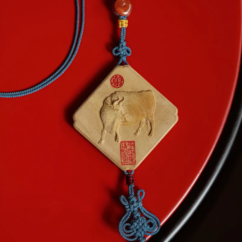 FANGYUANXIAOFU Laoshan Sandalwood Fragrance Pendants Unisex-6