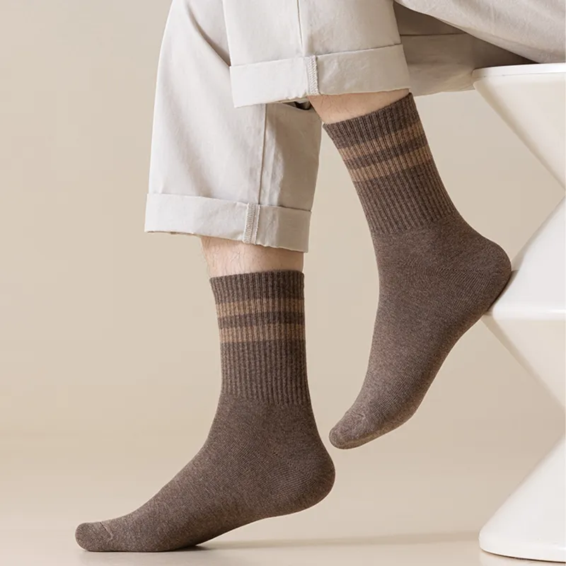 YINSHILIANGPIN Mid Calf Socks Men's 5 Pack-3