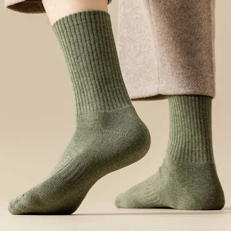 YINSHILIANGPIN Mid Calf Socks Men's 5 Pack-1