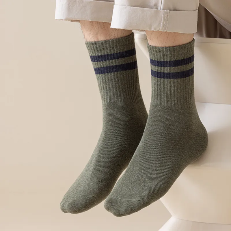 YINSHILIANGPIN Mid Calf Socks Men's 5 Pack-4