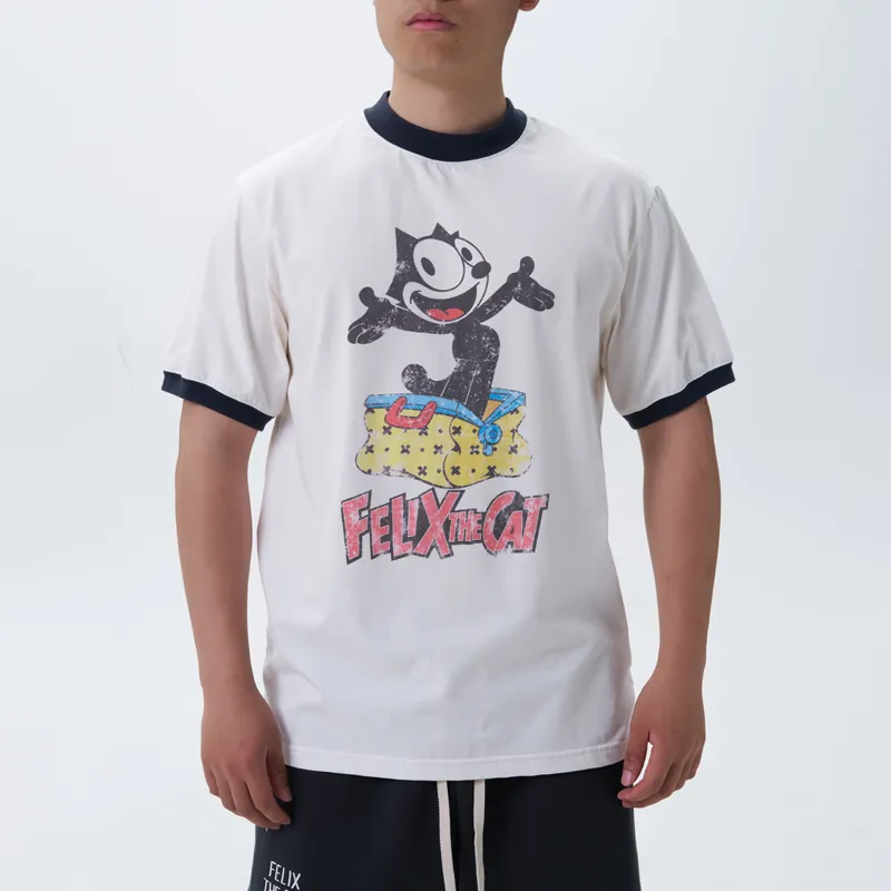XVESSEL Felix Cat Co branded Series T Shirts Unisex White-2
