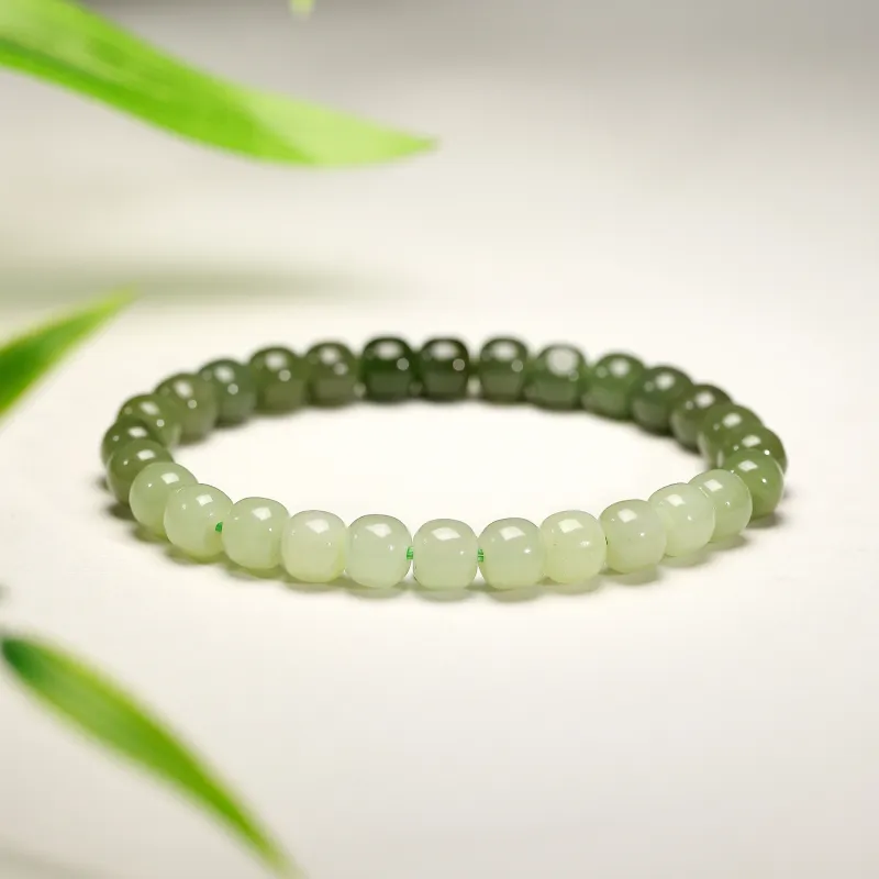 STYLEJING Hetian Jade Bracelets Pale Greenish White Jade Unisex-3