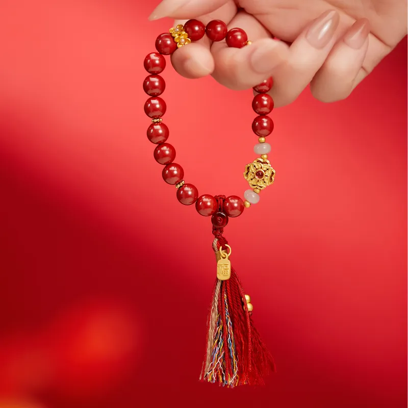 STYLEJING Reconstructed Cinnabar Bracelets Women's-8