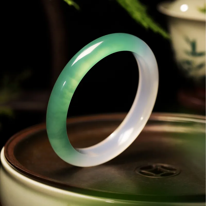 STYLEJING Chalcedony Jade Bangles Women's-16
