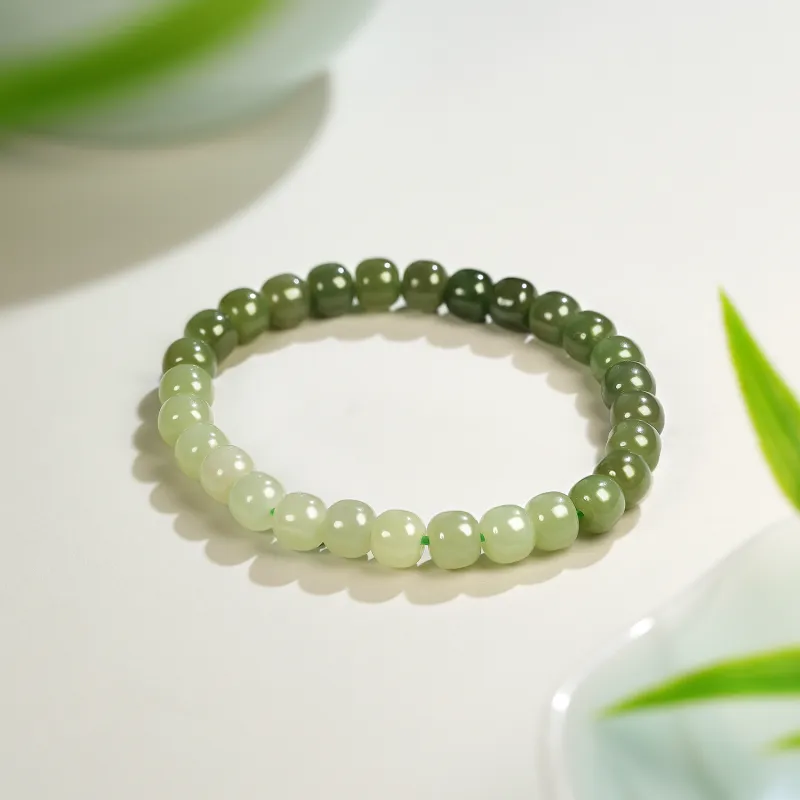 STYLEJING Hetian Jade Bracelets Pale Greenish White Jade Unisex-2