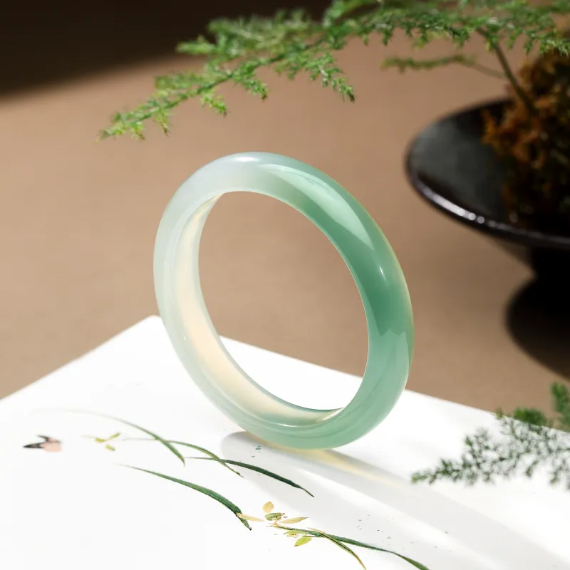 STYLEJING Chalcedony Jade Bangles Women's-11