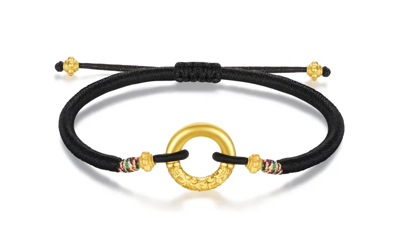 STYLEJING Alloy Bracelets Unisex Black Cord With Red String-4