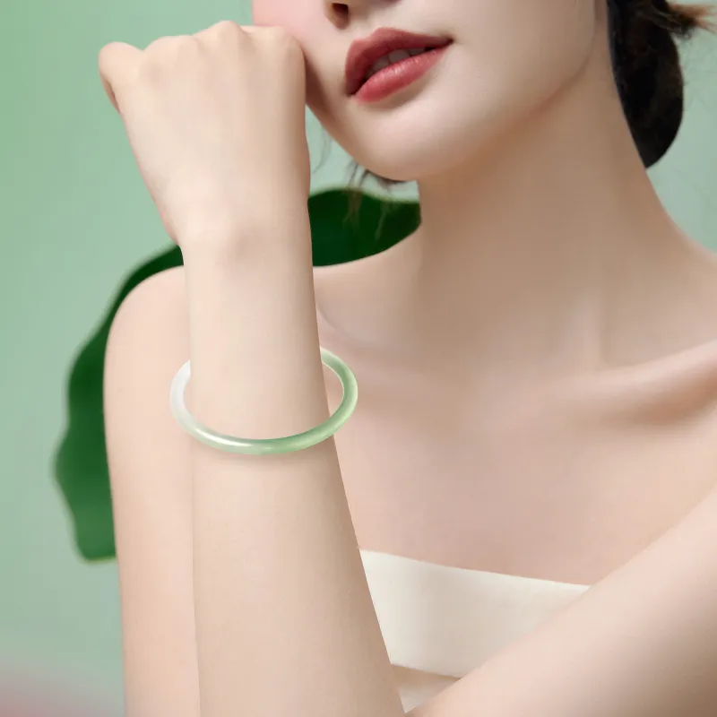 STYLEJING Chalcedony Jade Bangles Women's-23