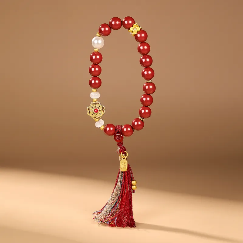 STYLEJING Reconstructed Cinnabar Bracelets Women's-4