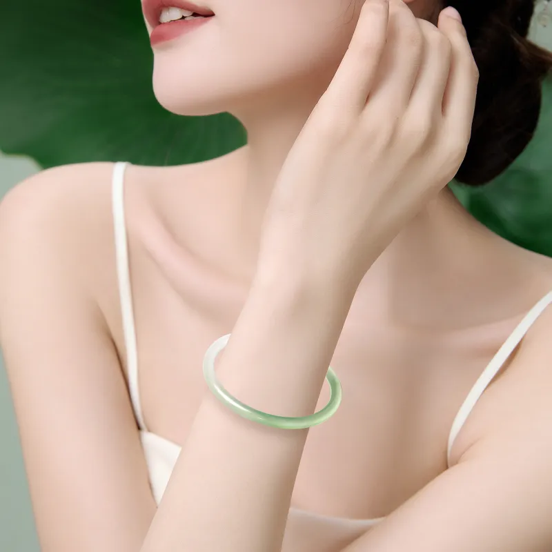 STYLEJING Chalcedony Jade Bangles Women's-24