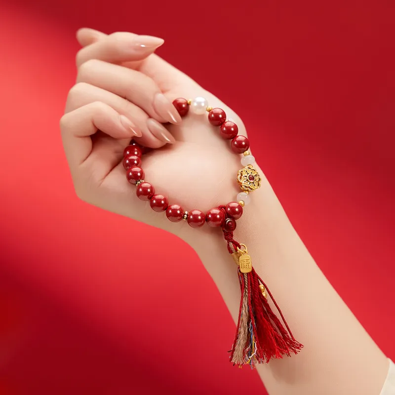 STYLEJING Reconstructed Cinnabar Bracelets Women's-6