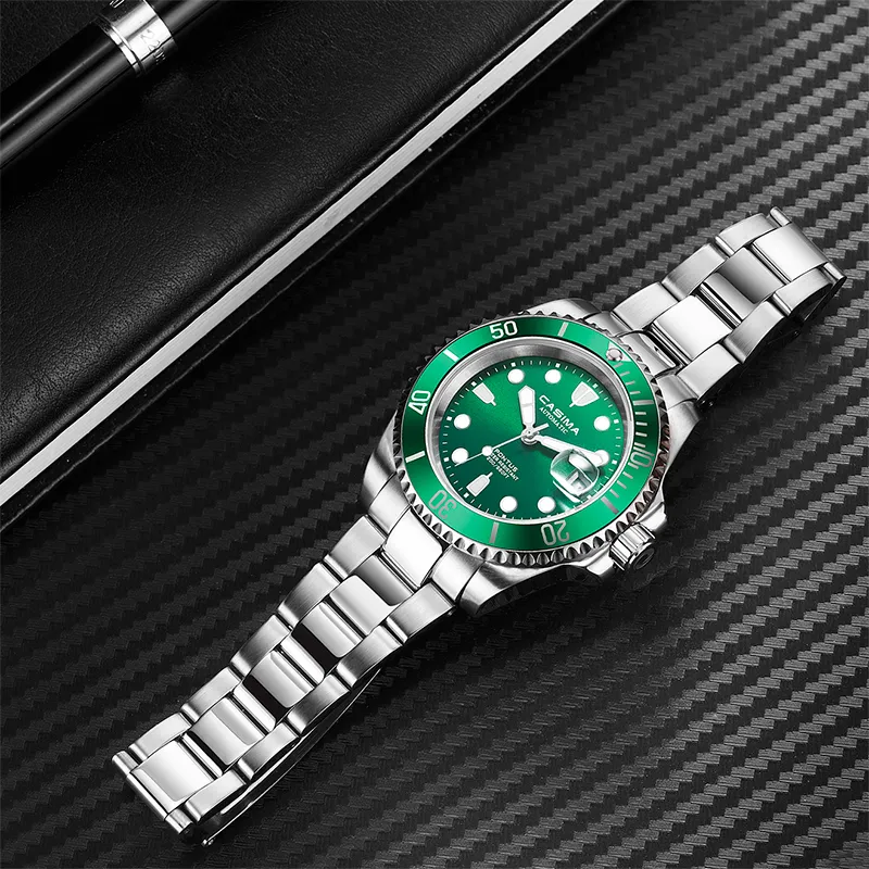 CASIMA Mechanical Movement Stainless Steel Watchband Watch Men's Watches Black Dial-2