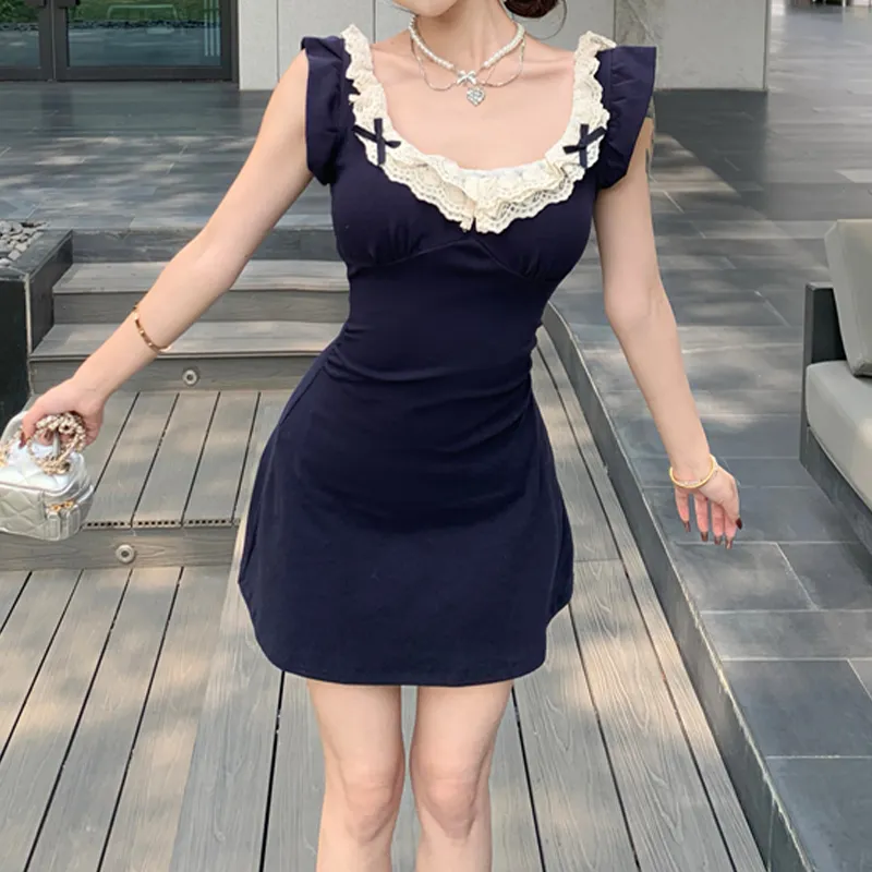 SOIE Sleeveless Dresses Women's Navy Blue-3