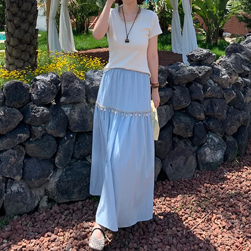 SOIE Casual Long Skirts Women's-8