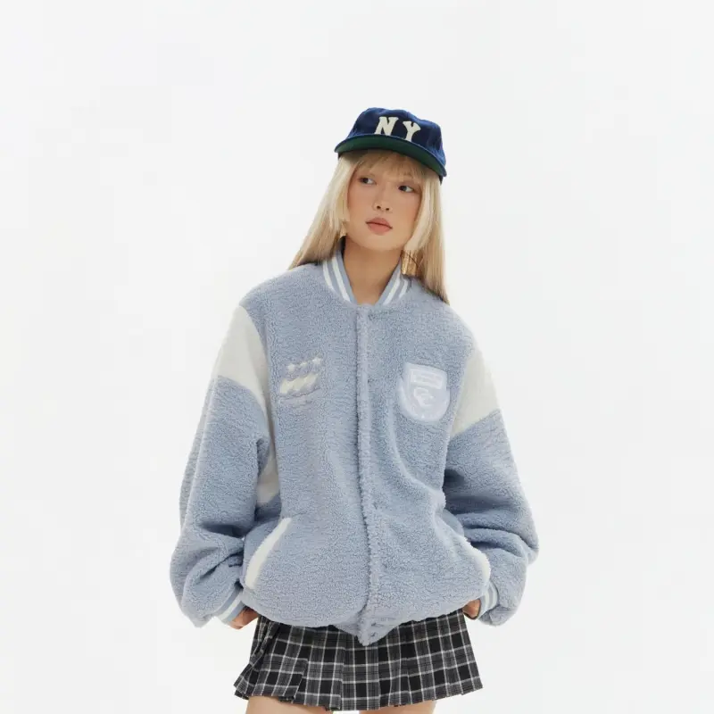 Crying Center Velvet Jackets Unisex Milk Blue-6