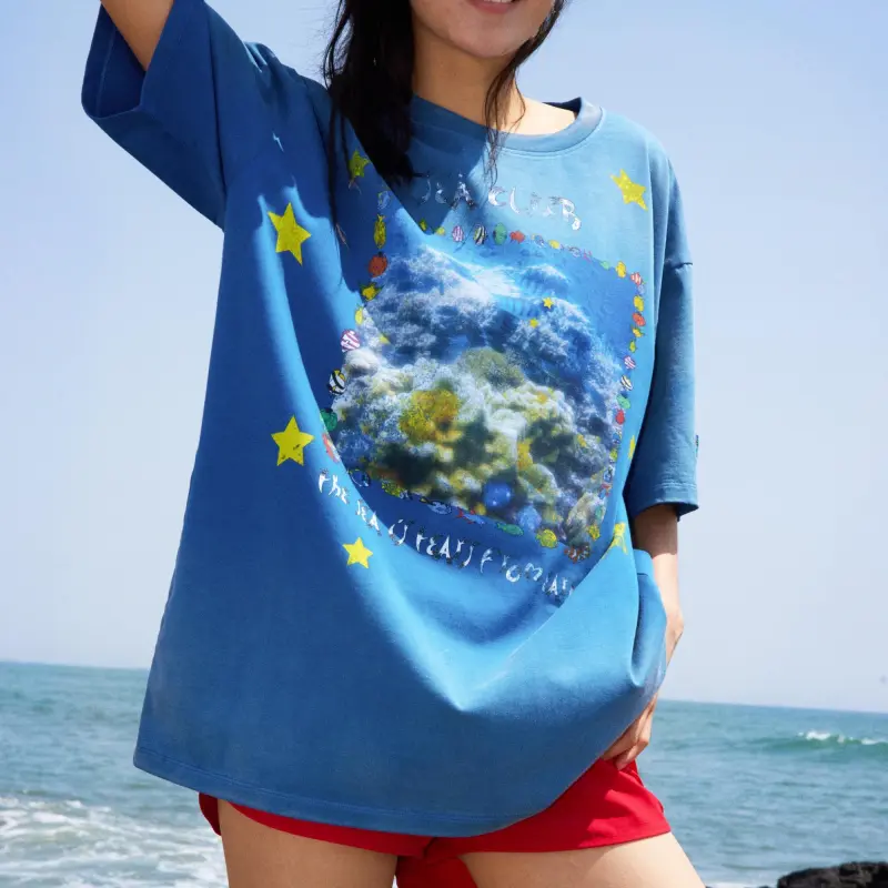 Crying Center T-Shirts Unisex Sea Blue-4