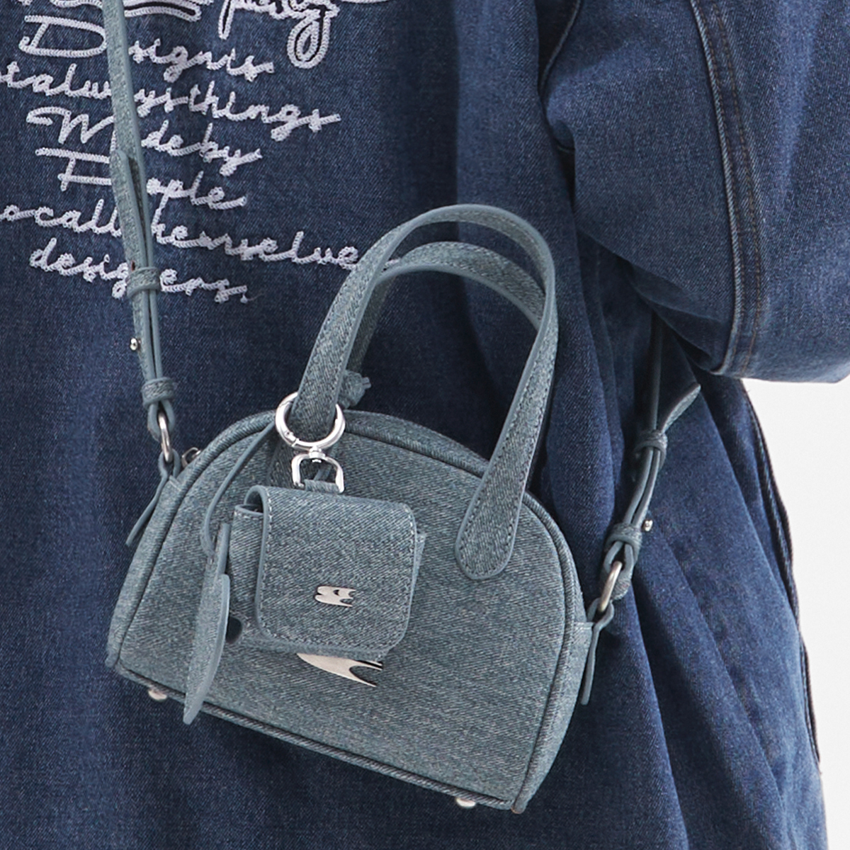 Crying Center PU Earphone Case Crossbody Bag Shoulder Bag