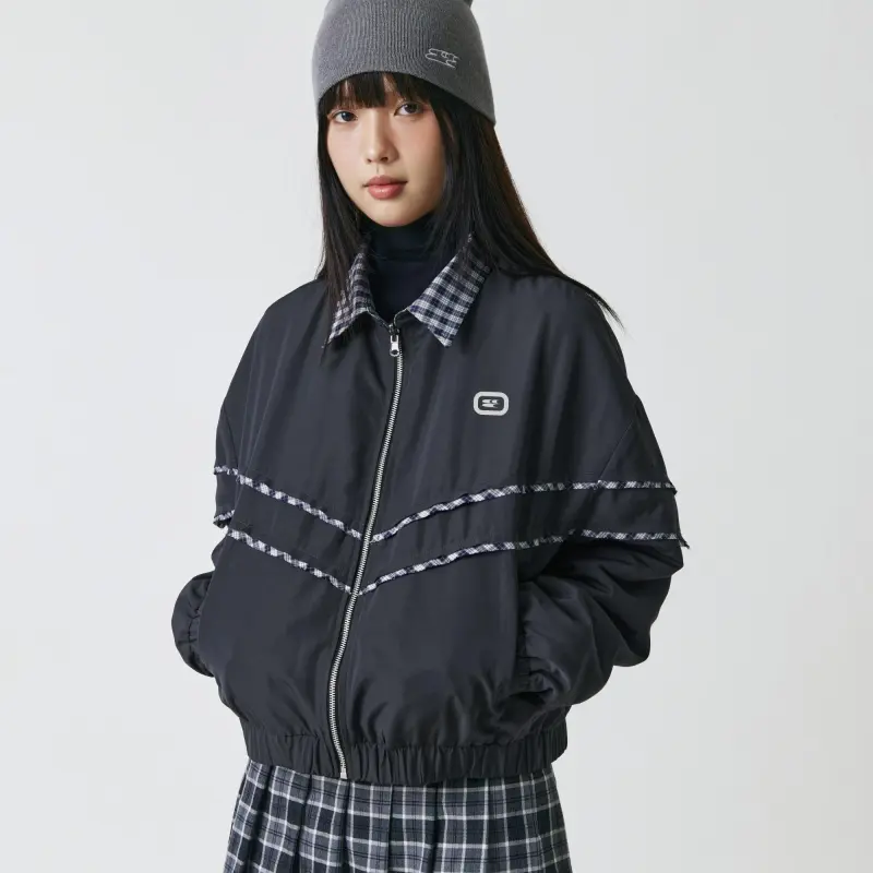 Crying Center Puffer Jacket Unisex Navy Blue-5