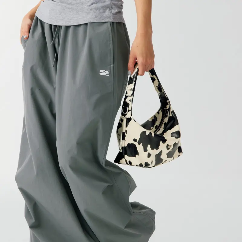 Crying Center PU Handbag, Shoulder Bag Medium Size Women's Cow Pattern-4
