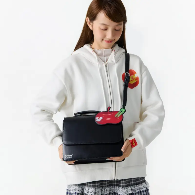 Crying Center PU Backpack Unisex Black-3