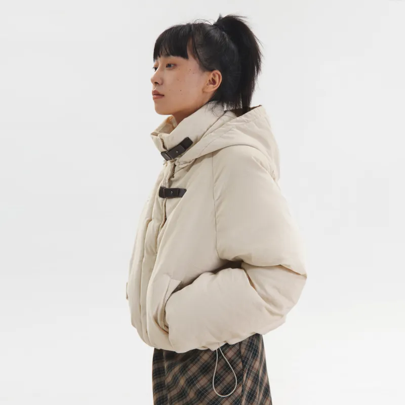Crying Center Puffer Jackets Unisex Cream White-3