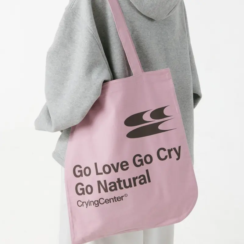 Crying Center Fabric Shoulder Bag Regular Unisex Multicolor-12