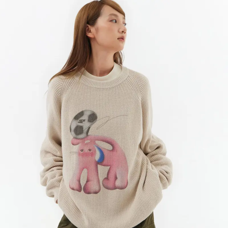 Crying Center Sweaters Unisex Beige Camel-6