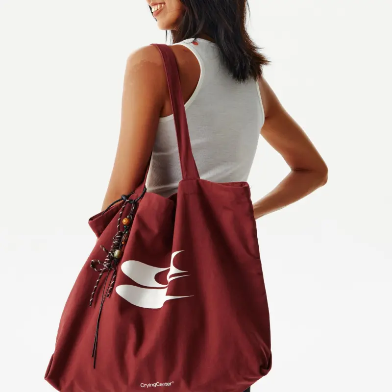 Crying Center Canvas Tote Canvas Bag, Handbag, Shoulder Bag Medium Size Women's Multicolor-7