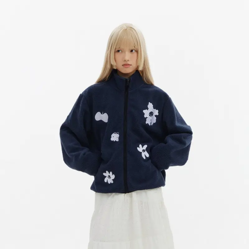 Crying Center Jackets & Coats Unisex Navy Blue-2