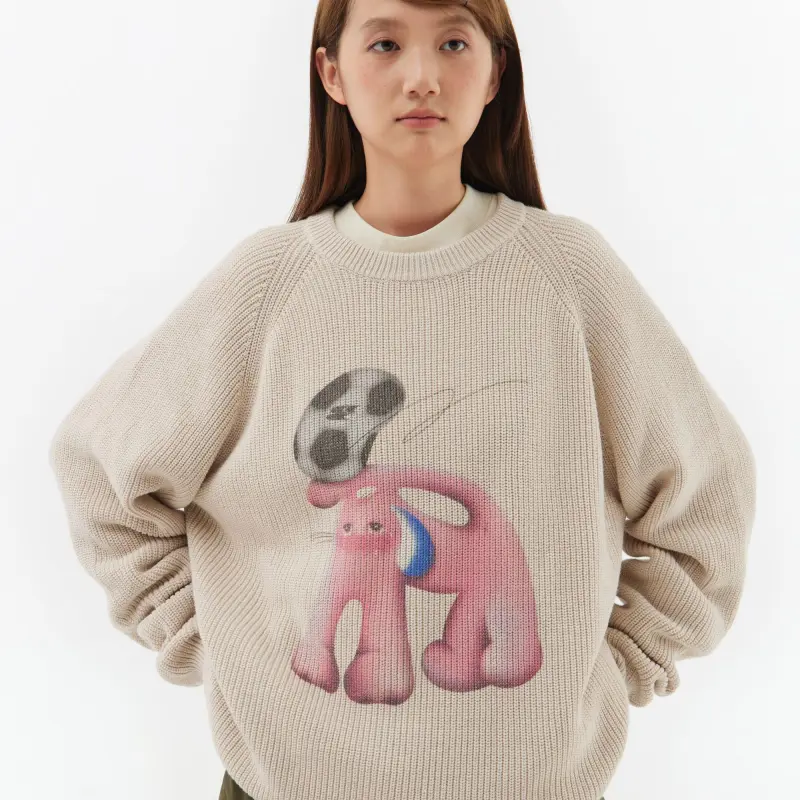 Crying Center Sweaters Unisex Beige Camel-5