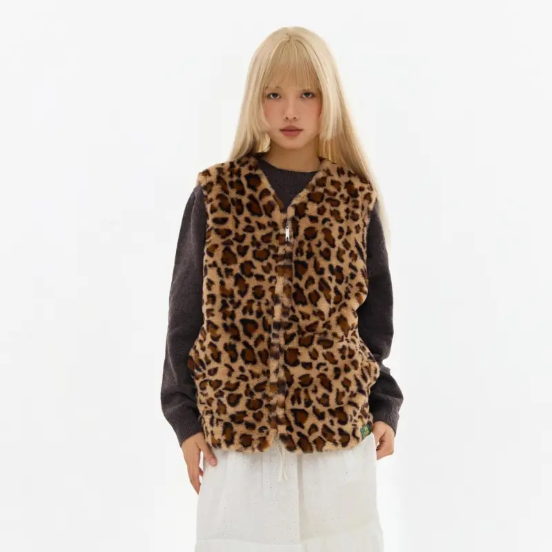 Crying Center Vest Unisex Leopard Print-4