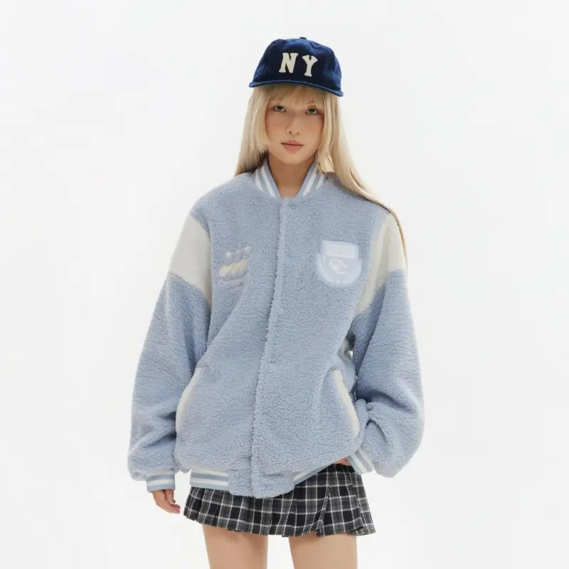 Crying Center Velvet Jackets Unisex Milk Blue-2