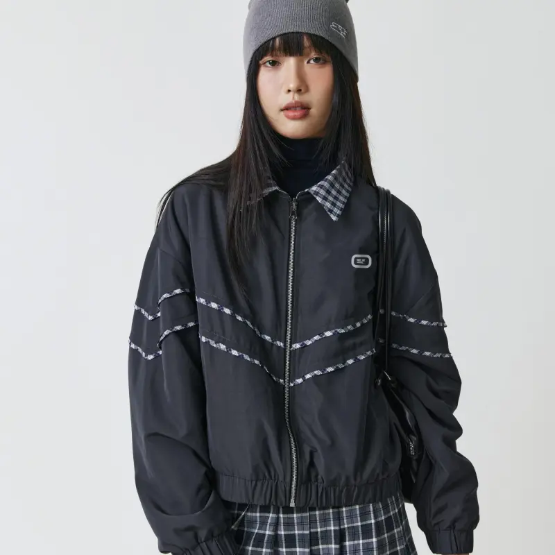 Crying Center Puffer Jacket Unisex Navy Blue-4