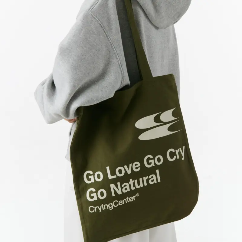 Crying Center Fabric Shoulder Bag Regular Unisex Multicolor-2