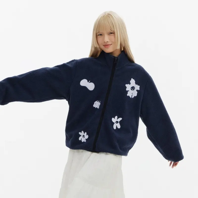 Crying Center Jackets & Coats Unisex Navy Blue-5