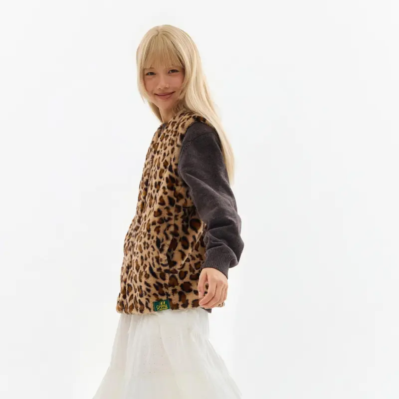 Crying Center Vest Unisex Leopard Print-2
